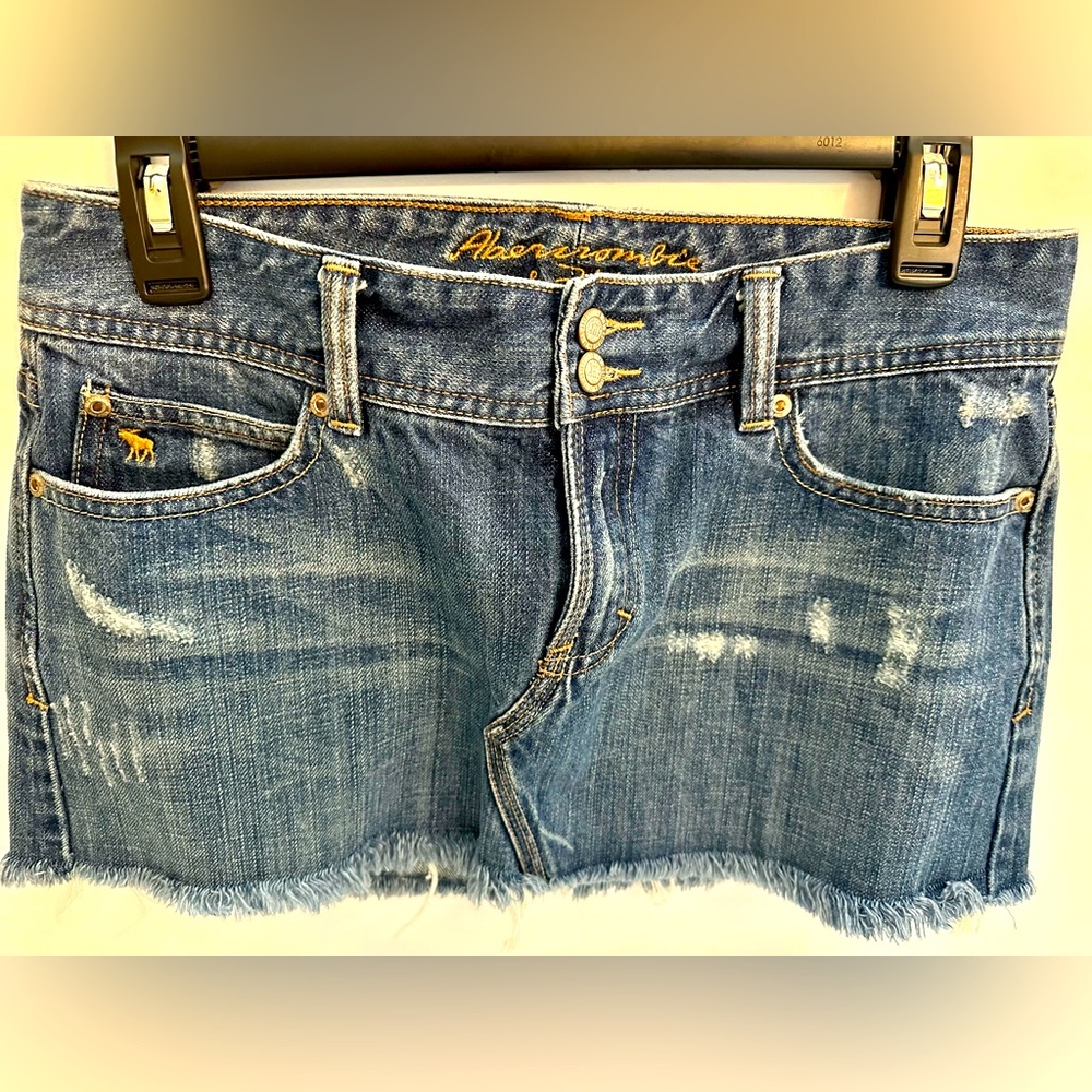 Y2K Abercrombie and Fitch Distressed Mini Jean Skirt